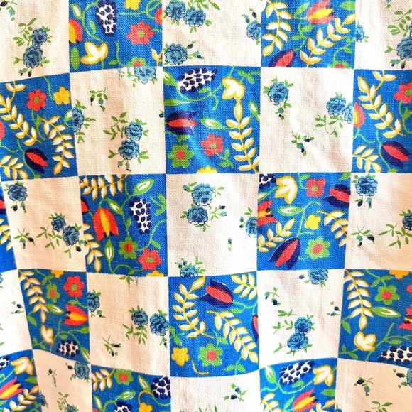 1970s Vintage Patchwork Floral Print Cotton Blouse Unisex - Picture 6 of 7